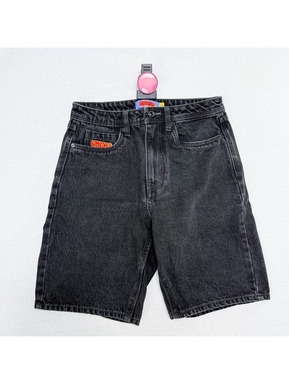 Empyre Spray Paint Can Black Denim Jean Shorts Y2K Skater Grunge Men’s 28